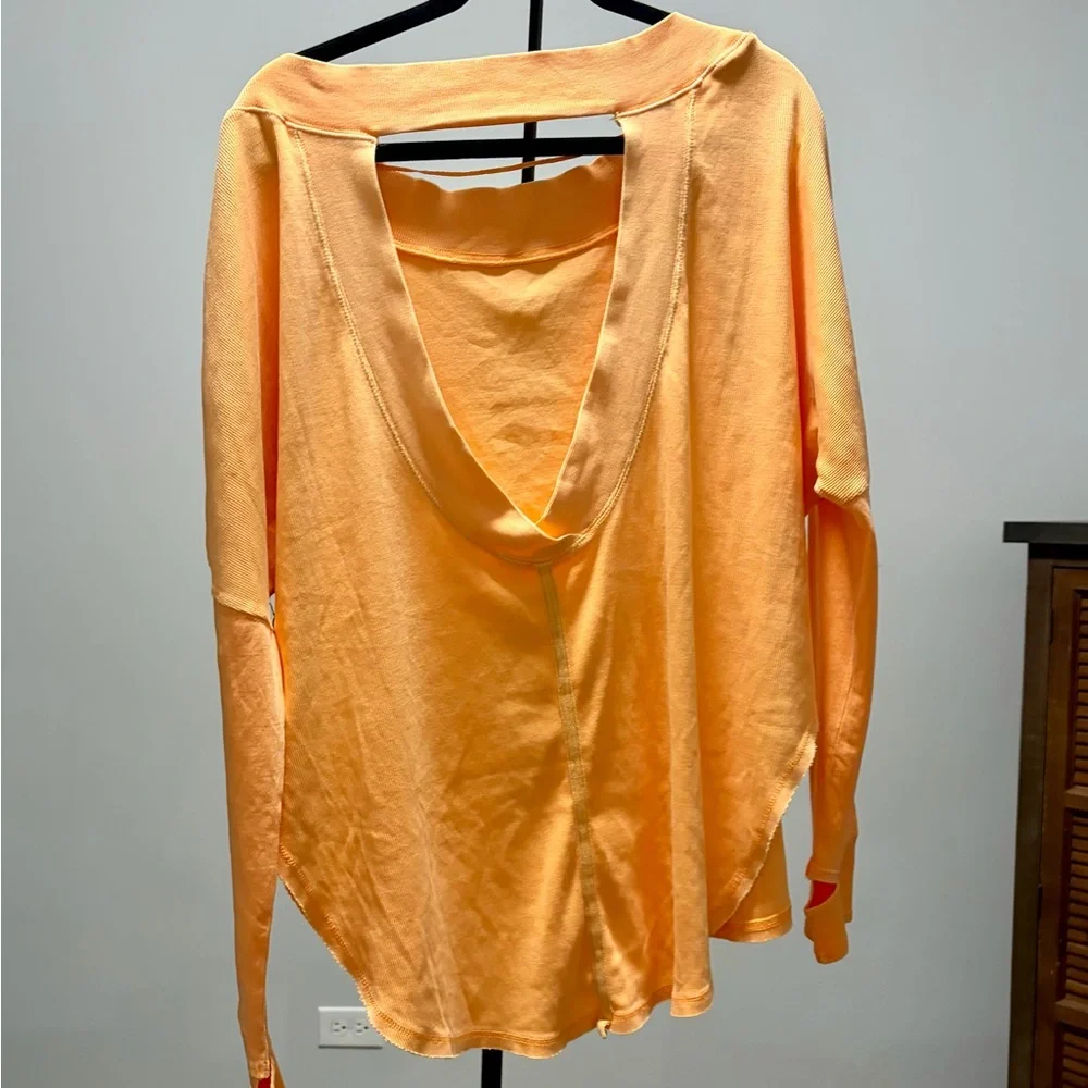 NWT Free People FP Movement – Simply Layer Open Back Top Electric Orange – Sz M